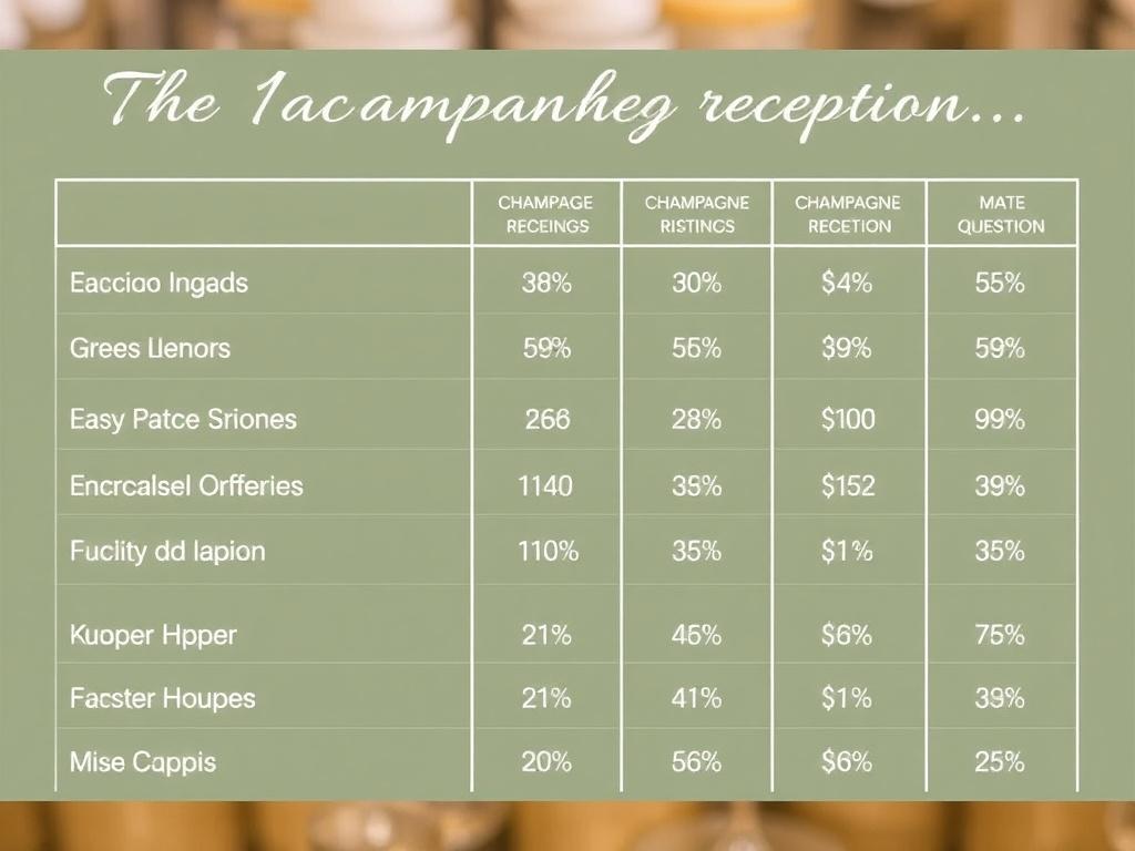     Der Hochzeitsempfang: Ideen für den Sektempfang. Tabelle 1: Empfehlungen für Getränke-Mengen (pro 50 Gäste)